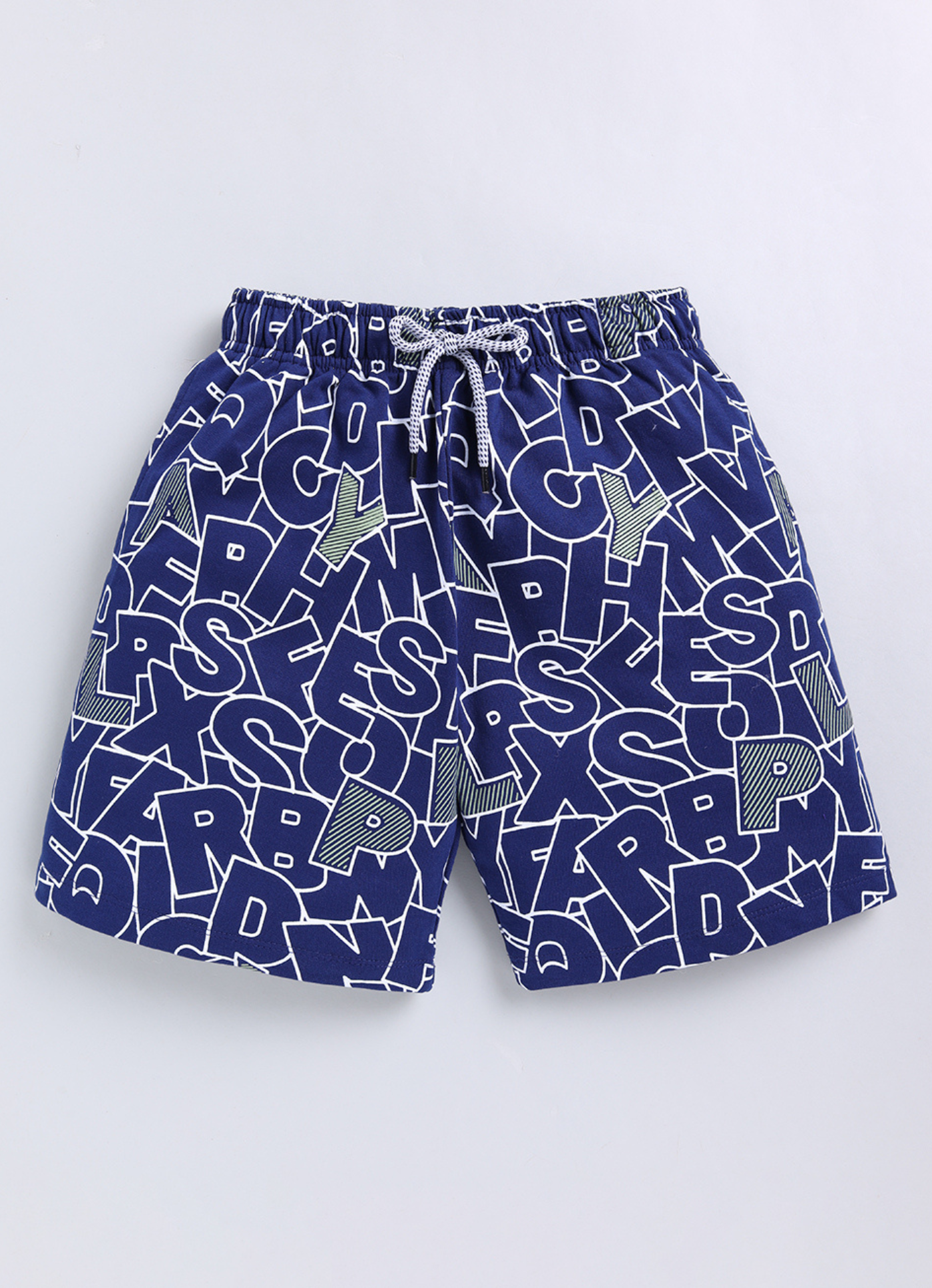 All-Over Alphabet Graffiti Print Shorts