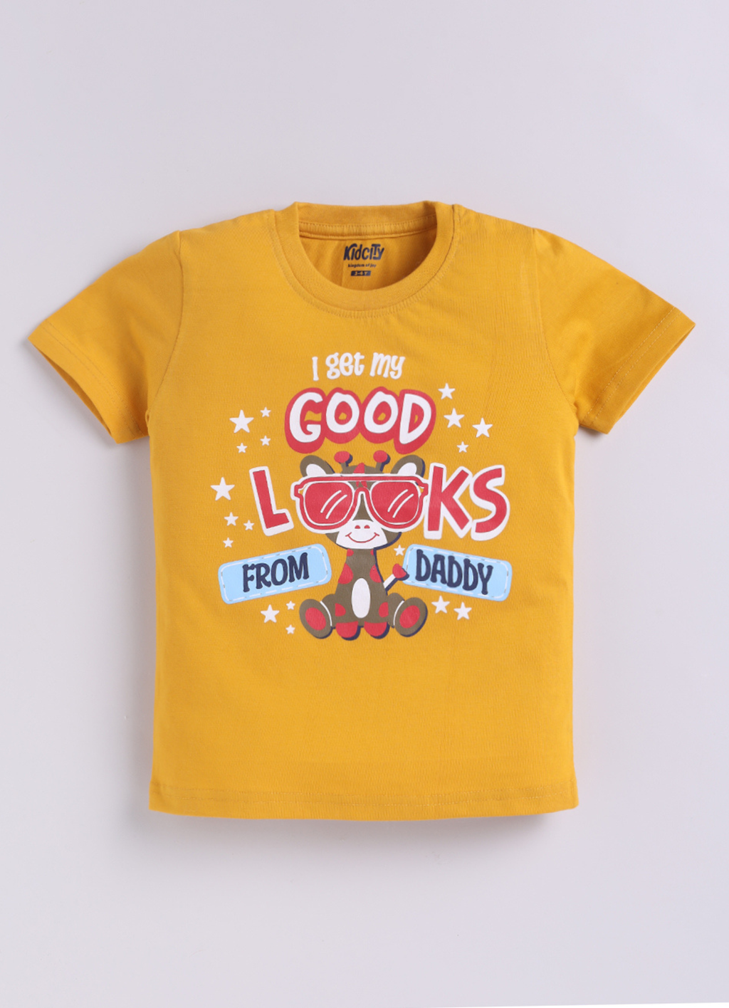"I Get My Good Looks From Daddy" Graphic Print T-Shirts
