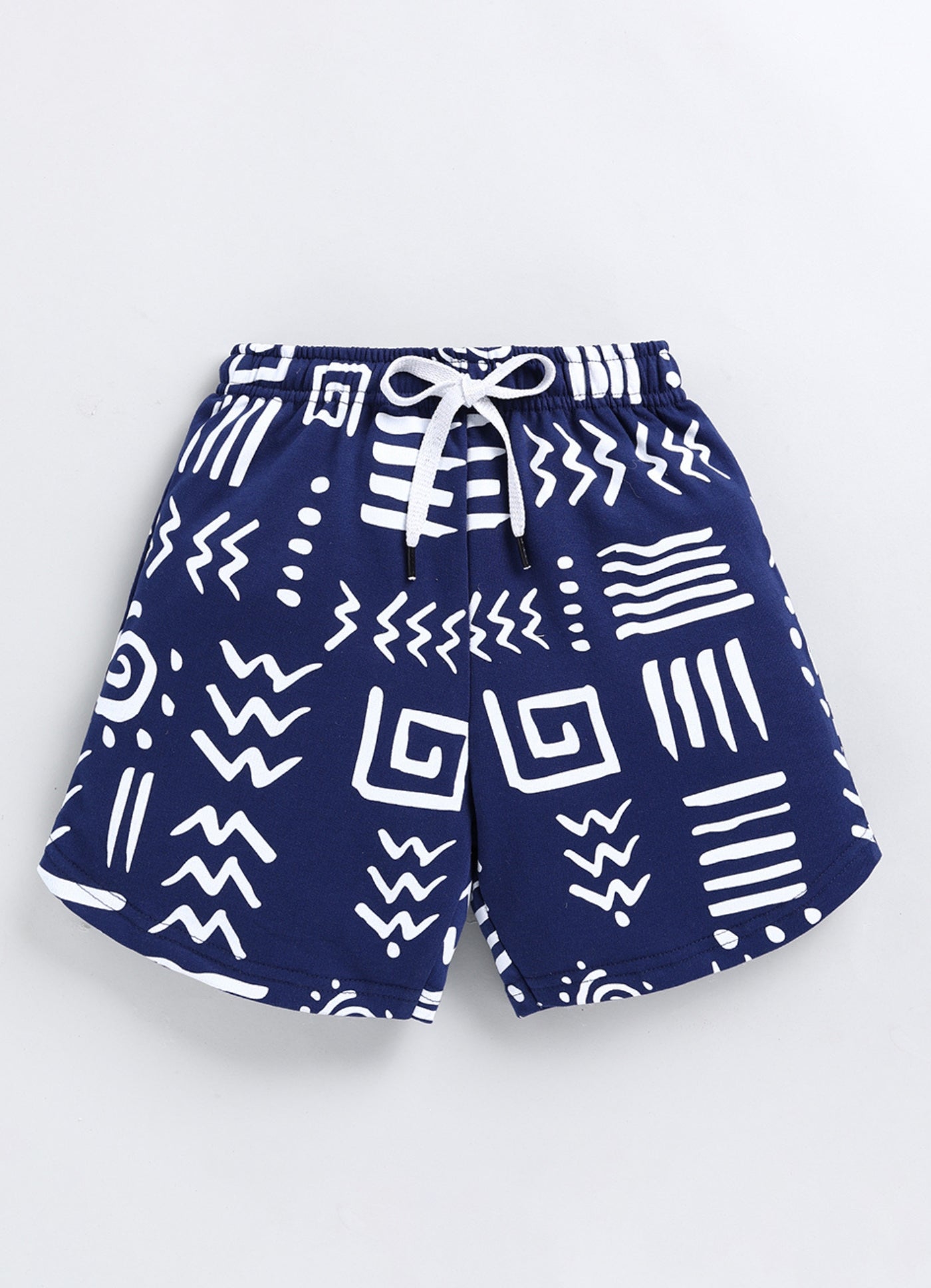 Indigo Pulse Abstract Geometric Short