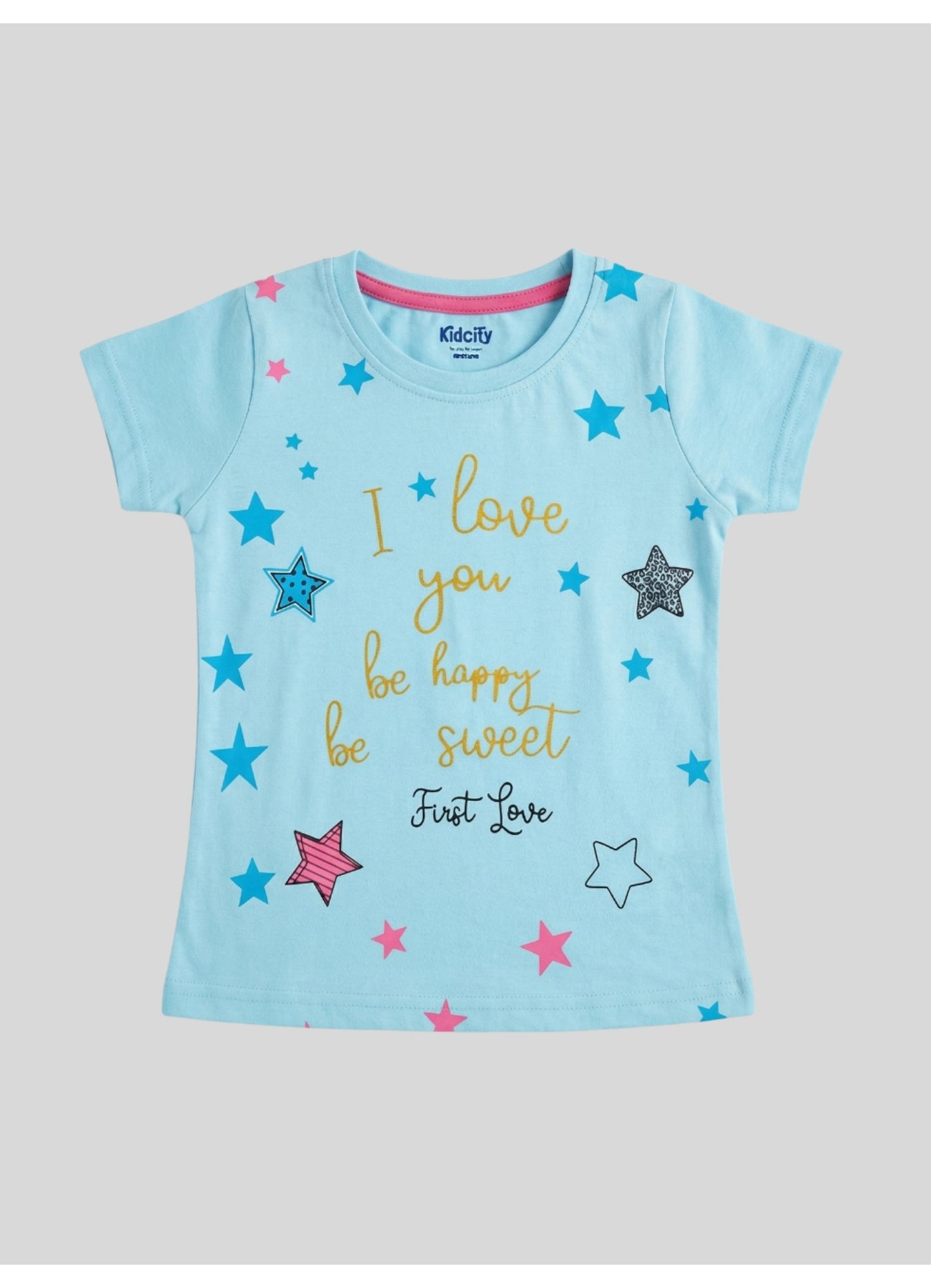 Be Happy Be Sweet Star Graphic Top.
