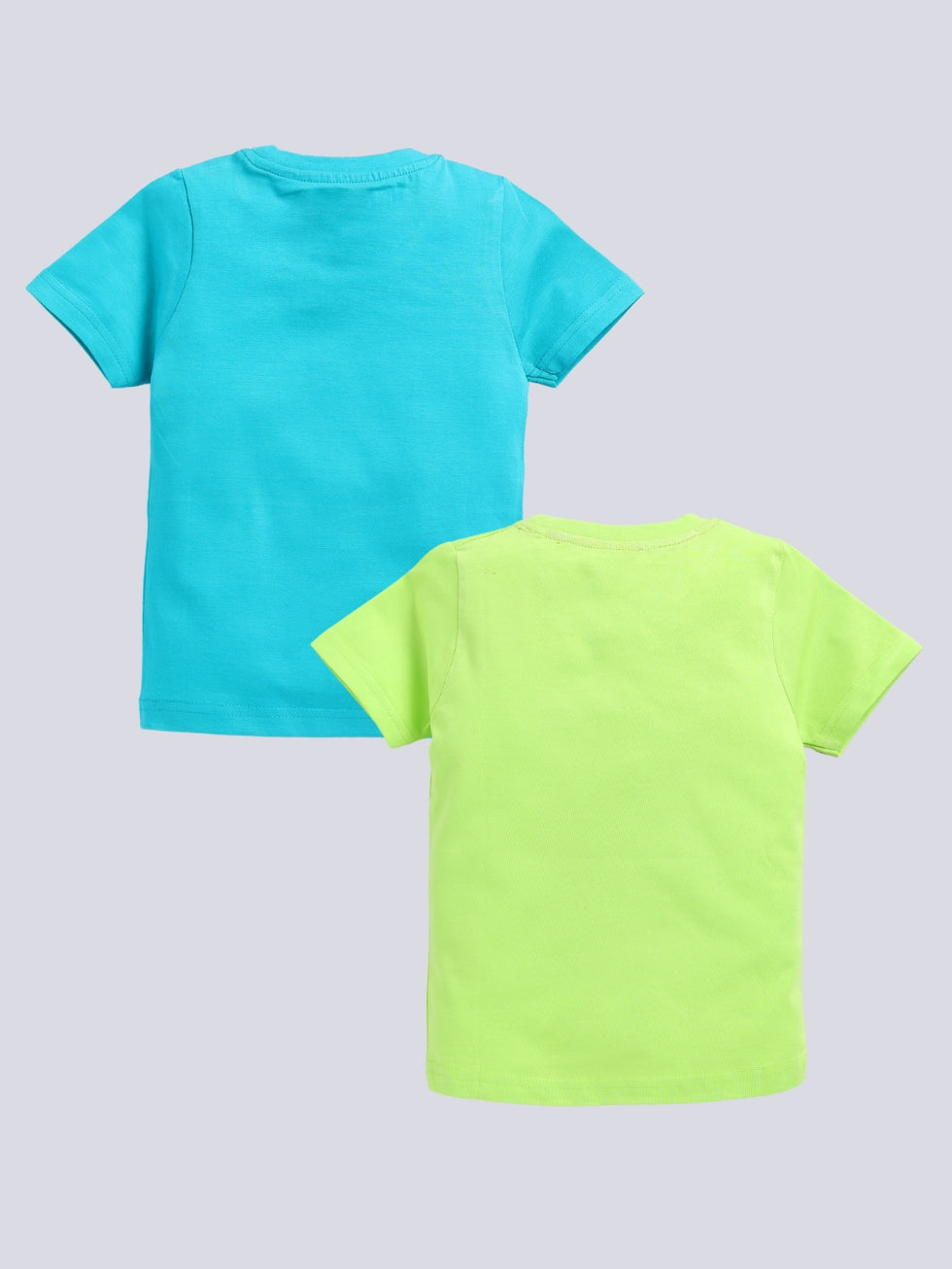 Kidcity Boy's Basic T-Shirt Combo Set (Pack of 2) | Cotton Sinker T-Shirts| Green deep, sky blueT-Shirts