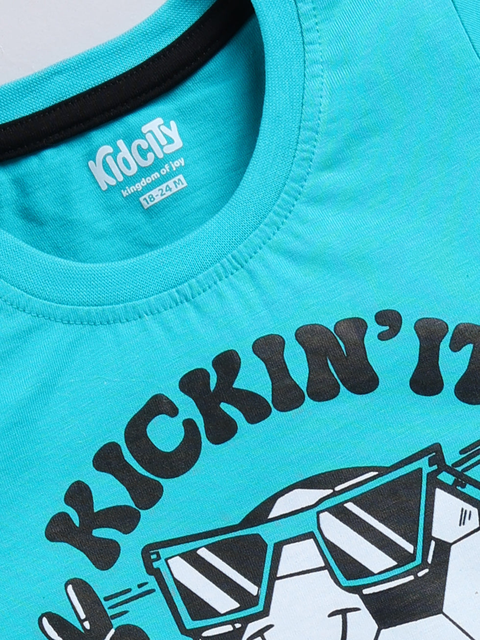 Kidcity Boy's Basic T-Shirt Combo Set (Pack of 2) | Cotton Sinker T-Shirts| Green deep, sky blueT-Shirts