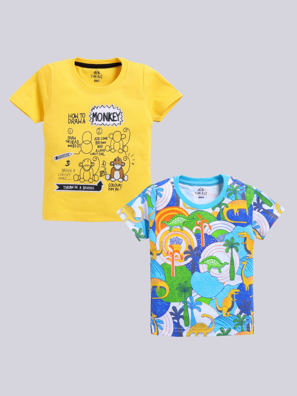 Boys Fashion All Over T-Shirt Combo Set (Pack of 2)