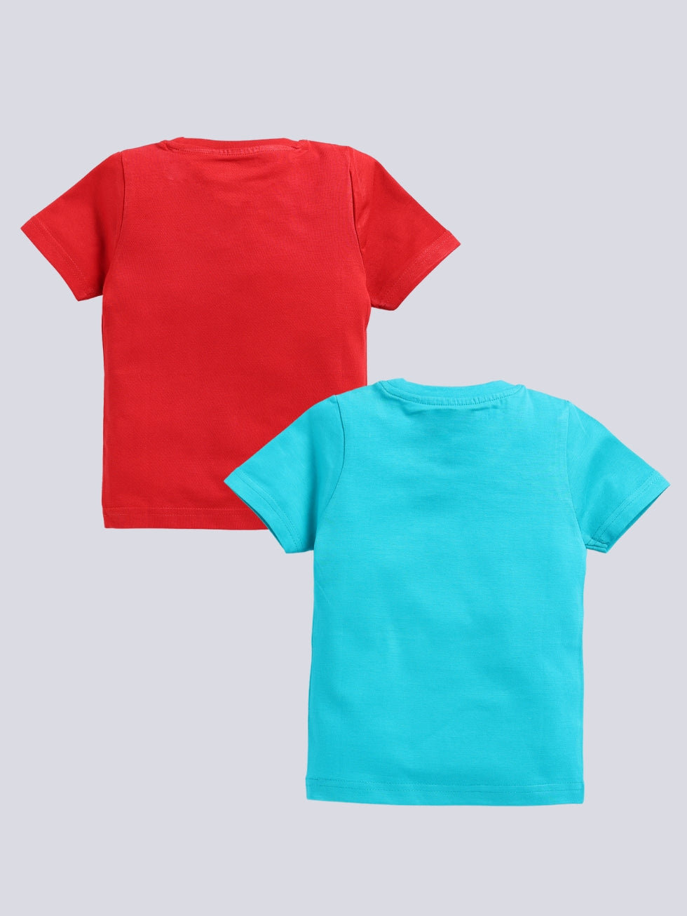 Kidcity Boy's Basic T-Shirt Combo Set (Pack of 2) | Cotton Sinker T-Shirts| Powder Blue, maroonT-Shirts