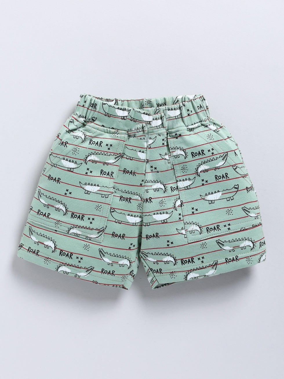 Crocodile Print & Smiley Face Design 2 Pc Shorts