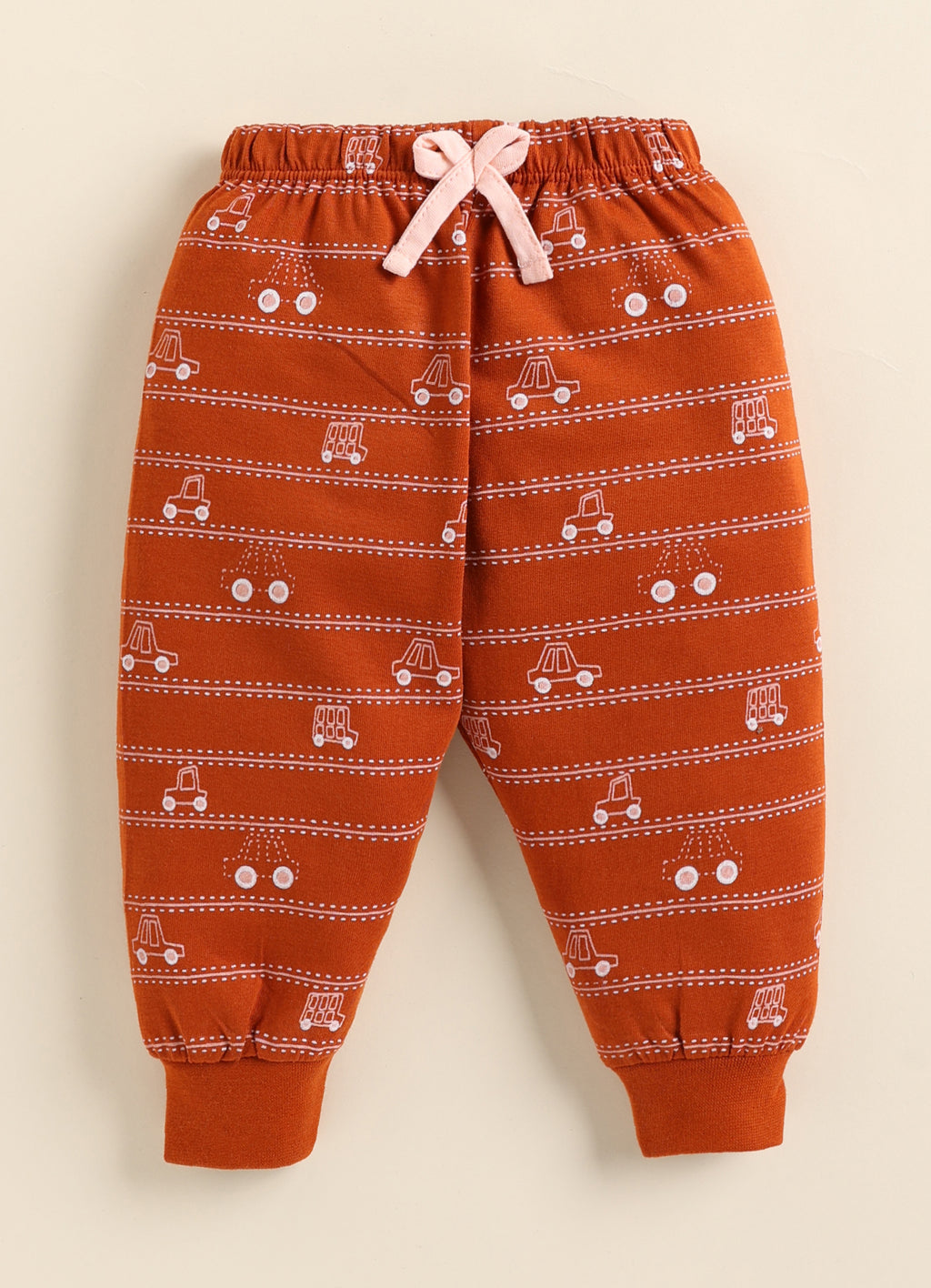 Cute Tiny Car Print Knitted Suit Set