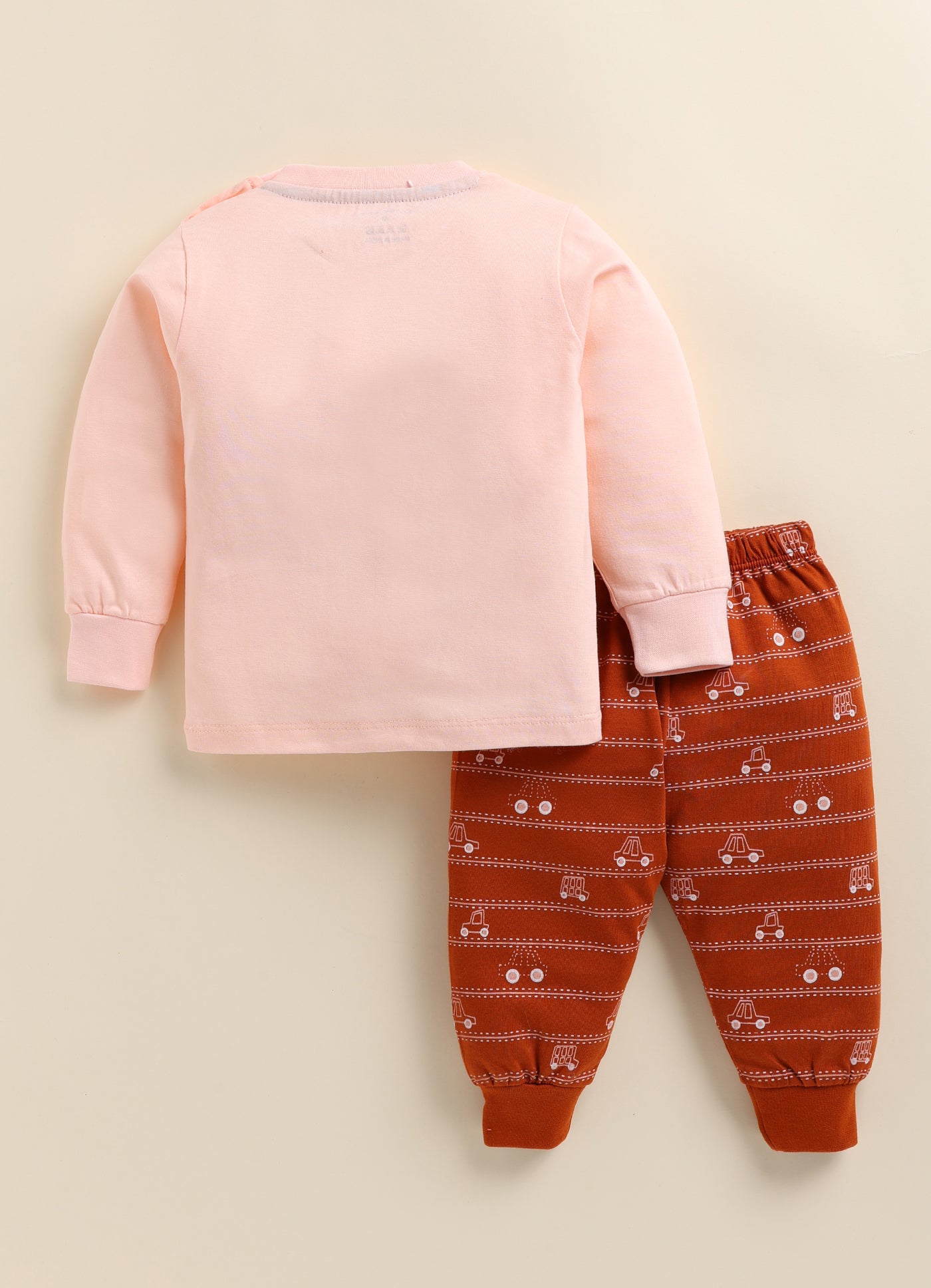 Cute Tiny Car Print Knitted Suit Set