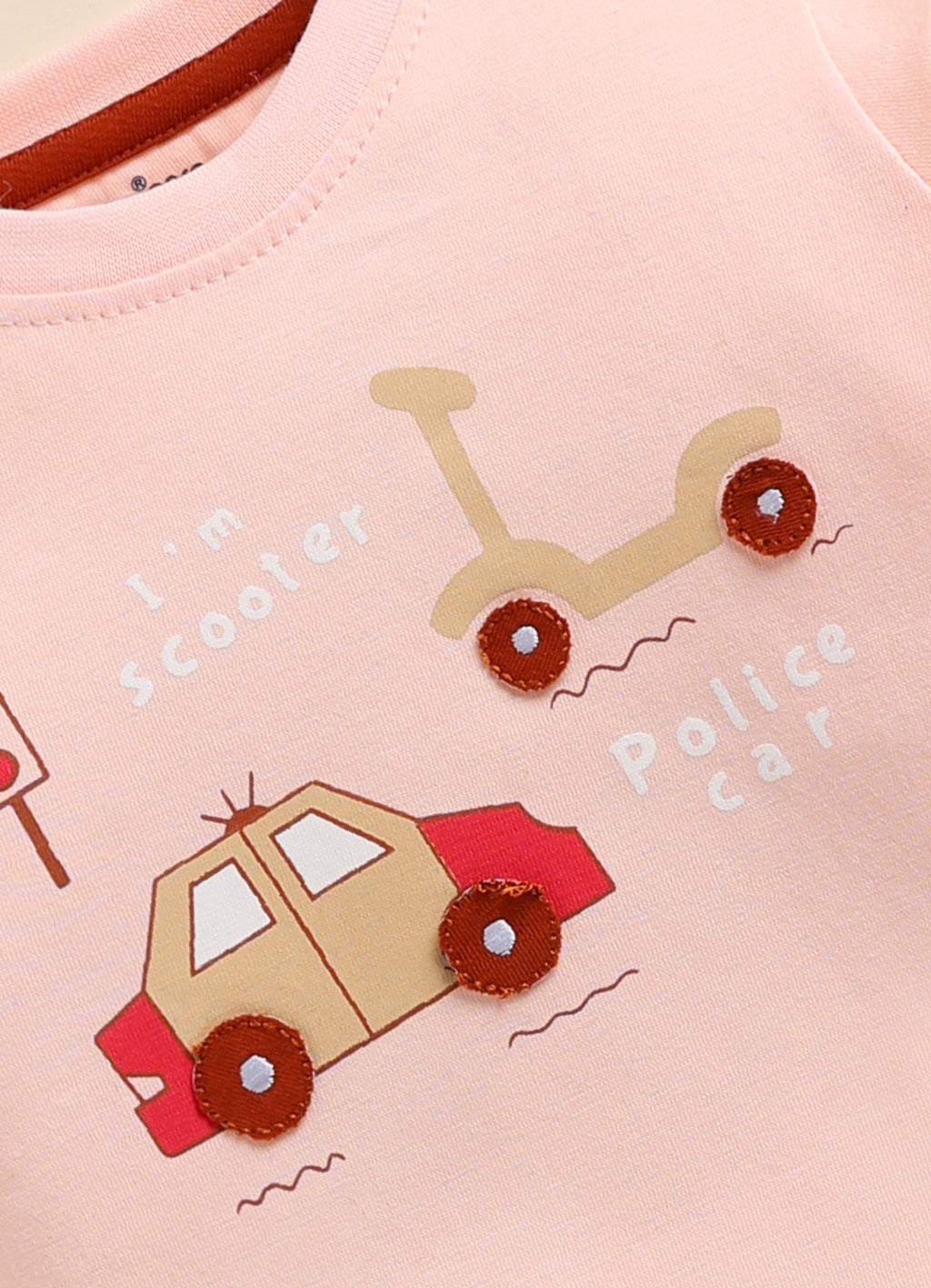Cute Tiny Car Print Knitted Suit Set