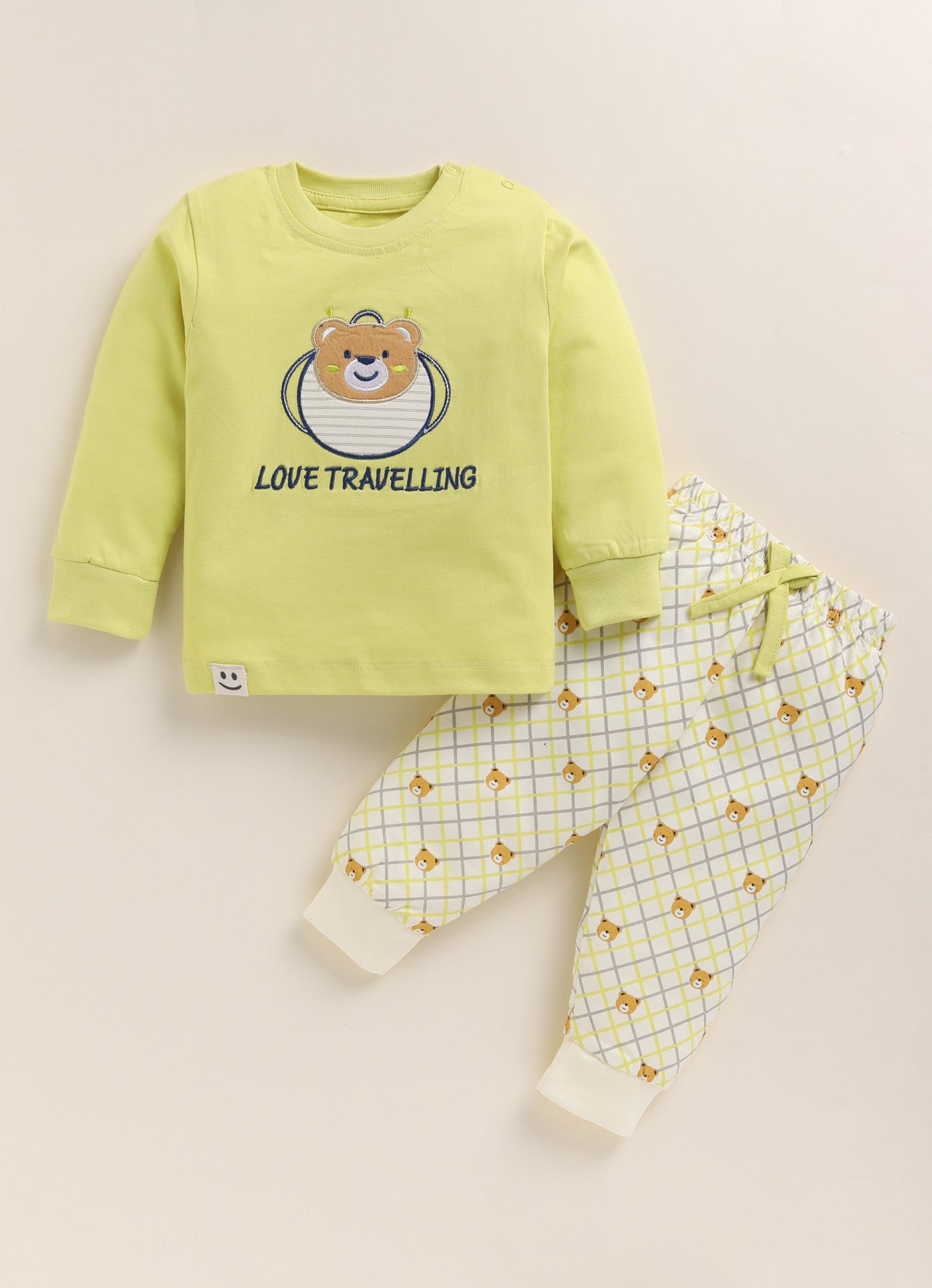 Bear & Love Travelling Print Knitted Suit Set