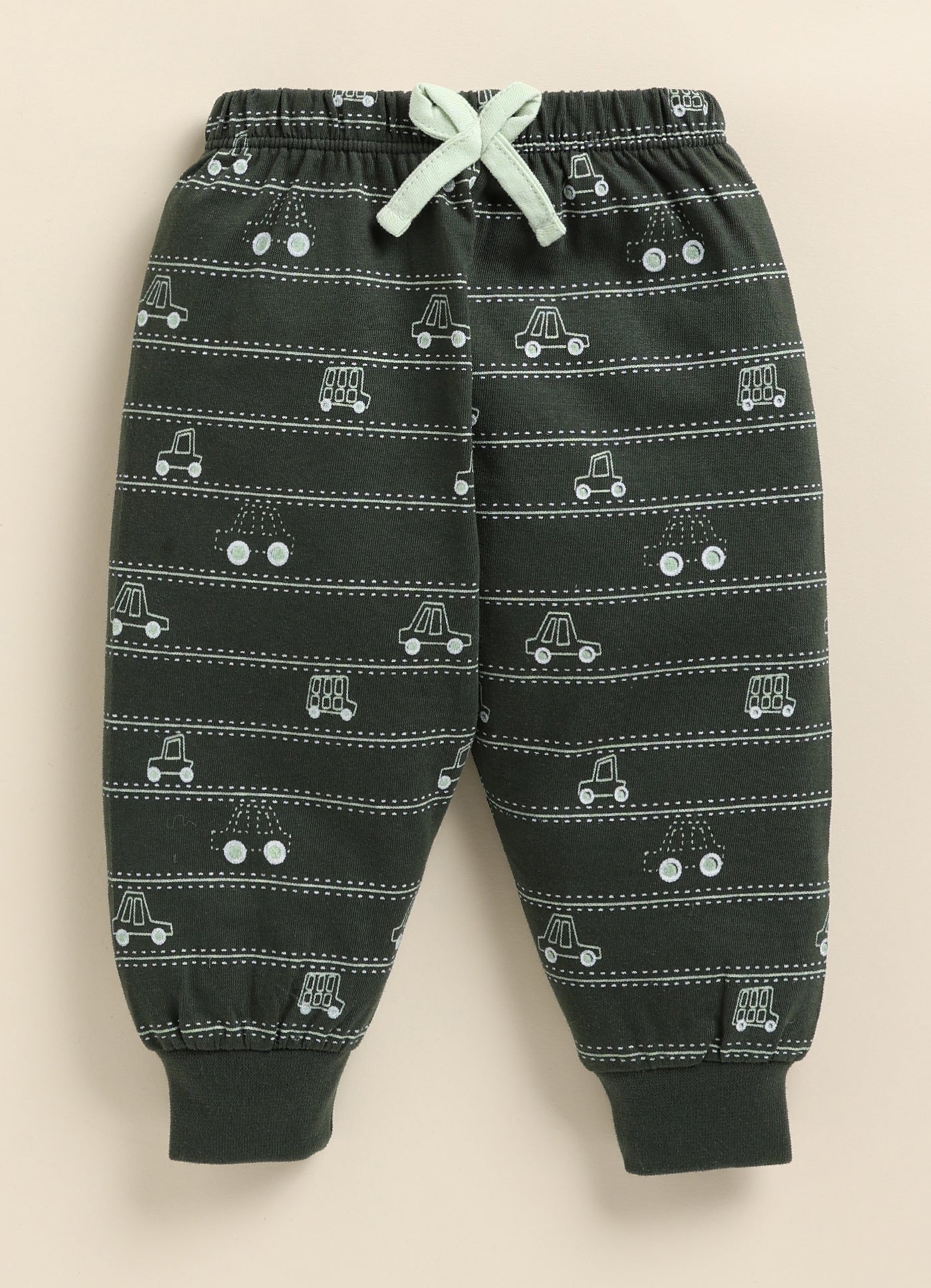 Cute Tiny Car Print Knitted Suit Set