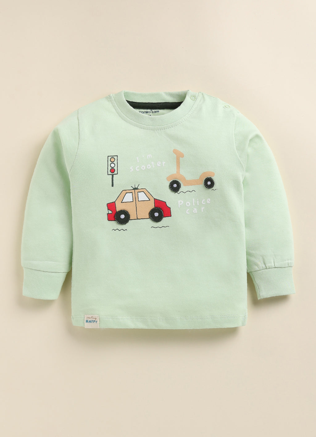 Cute Tiny Car Print Knitted Suit Set