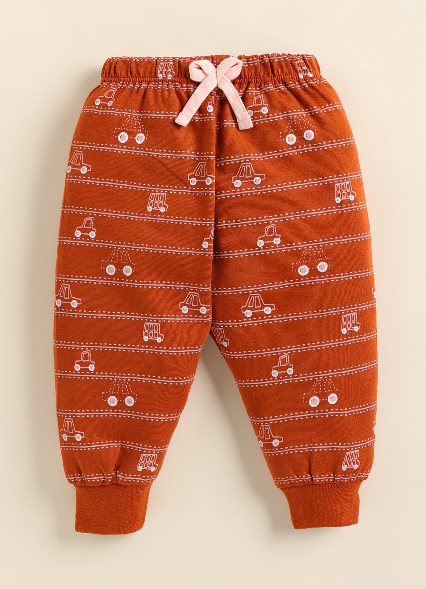Cute Tiny Car Print Knitted Suit Set