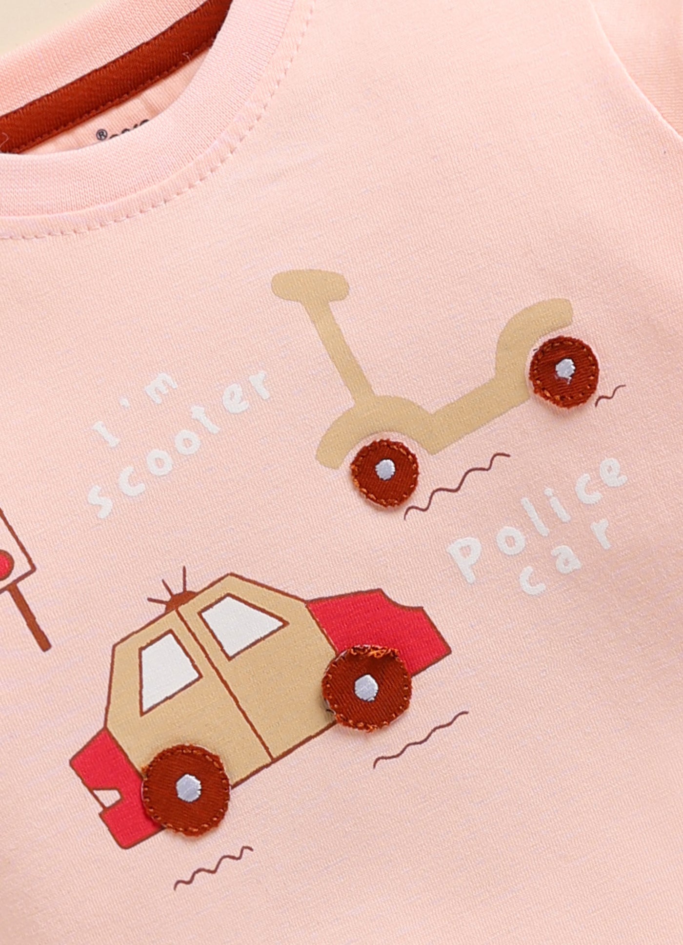 Cute Tiny Car Print Knitted Suit Set