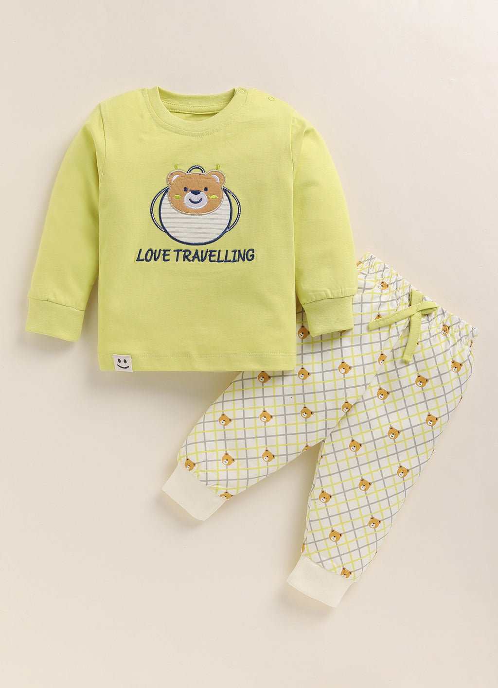 Bear & Love Travelling Print Knitted Suit Set