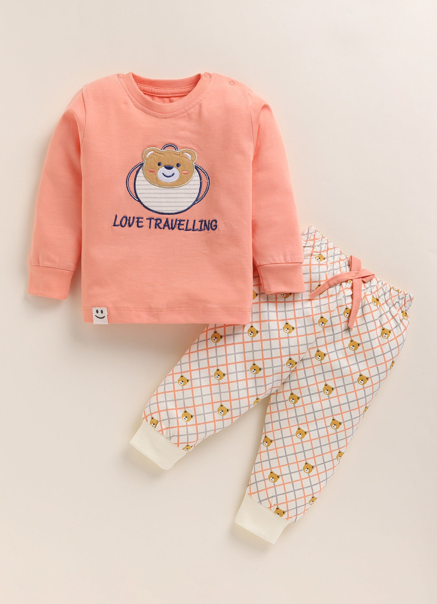 Bear & Love Travelling Print Knitted Suit Set
