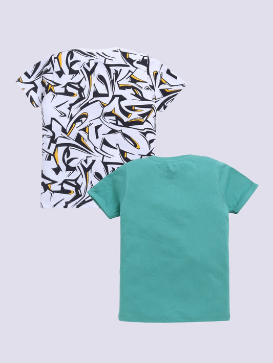 Stay Funky & Believe in yourself 2 Pc Text Printed T-Shirts