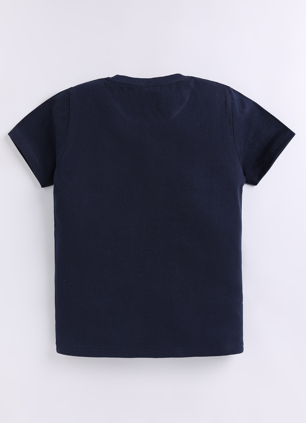 Boys Navy Blue Nasa Printed Cotton T-Shirt