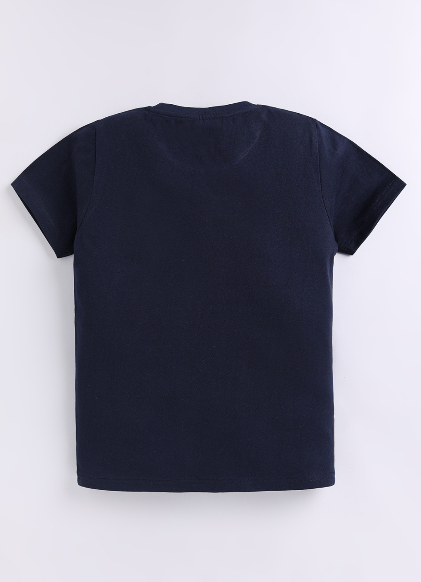 Boys Navy Blue Nasa Printed Cotton T-Shirt