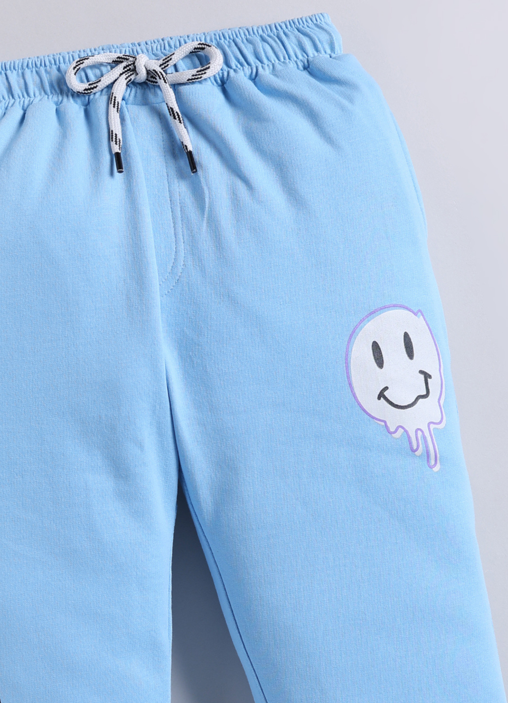 Youth Casual Smiley Print Drawstring Joggers