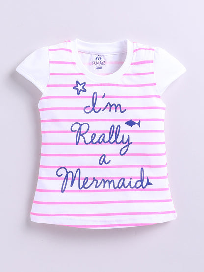 Kidcity Baby Girls Basic Top Combo Set (Pack of 2)|Cotton Sinker Top| Light Pink, Golden  Tops