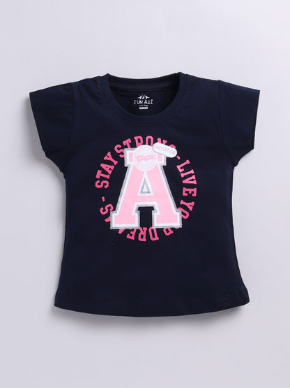 Kidcity Baby Girls Basic Top Combo Set (Pack of 2)|Cotton Sinker Top| Navy, Red  Tops