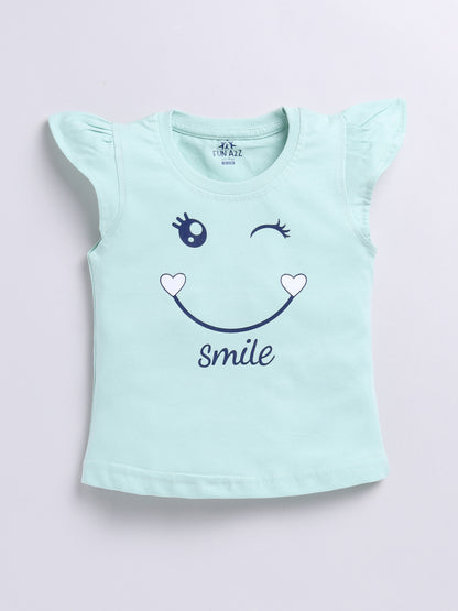 Kidcity Baby Girls Basic Top Combo Set (Pack of 2)|Cotton Sinker Top| White, Light Blue  Tops
