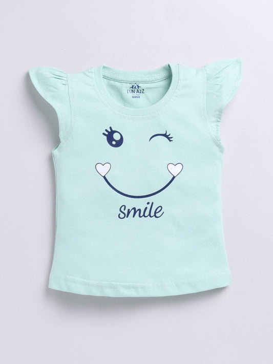 Kidcity Baby Girls Basic Top Combo Set (Pack of 2)|Cotton Sinker Top| White, Light Blue  Tops