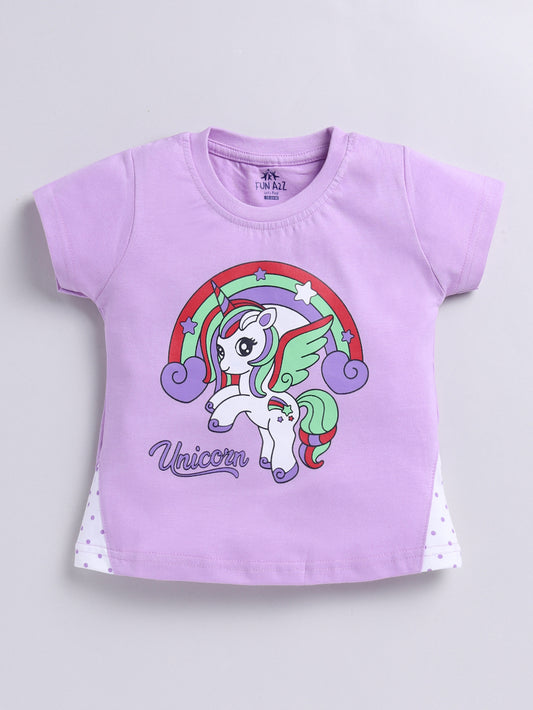 Kidcity Baby Girls Basic Top Combo Set (Pack of 2)|Cotton Sinker Top| Lavender, Sky Blue  Tops