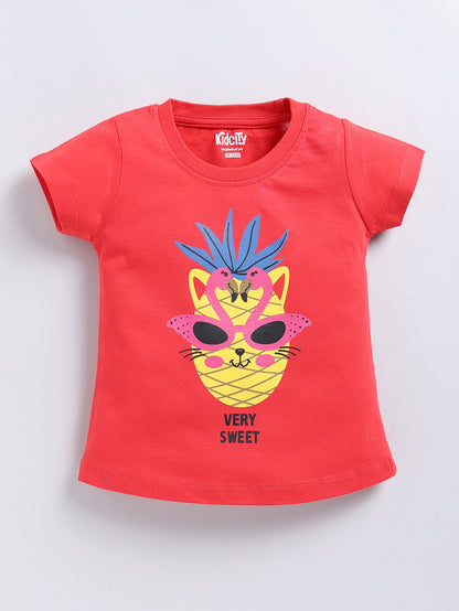 Kidcity Baby Girls Basic Top Combo Set (Pack of 2)|Cotton Sinker Top| Navy, Red  Tops