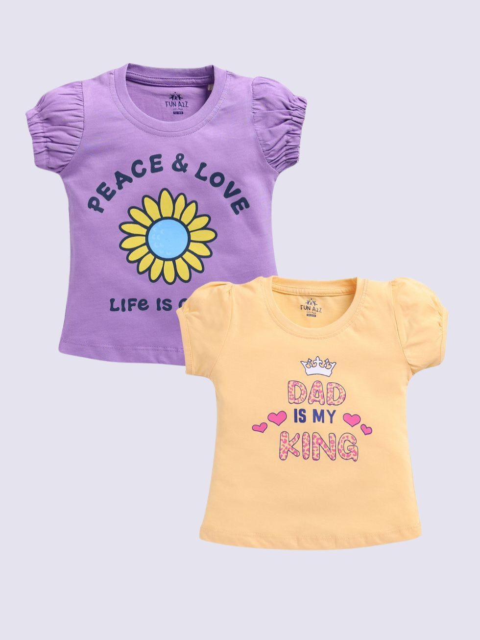 Girls Flower Print Combo Set 2 pc Tops