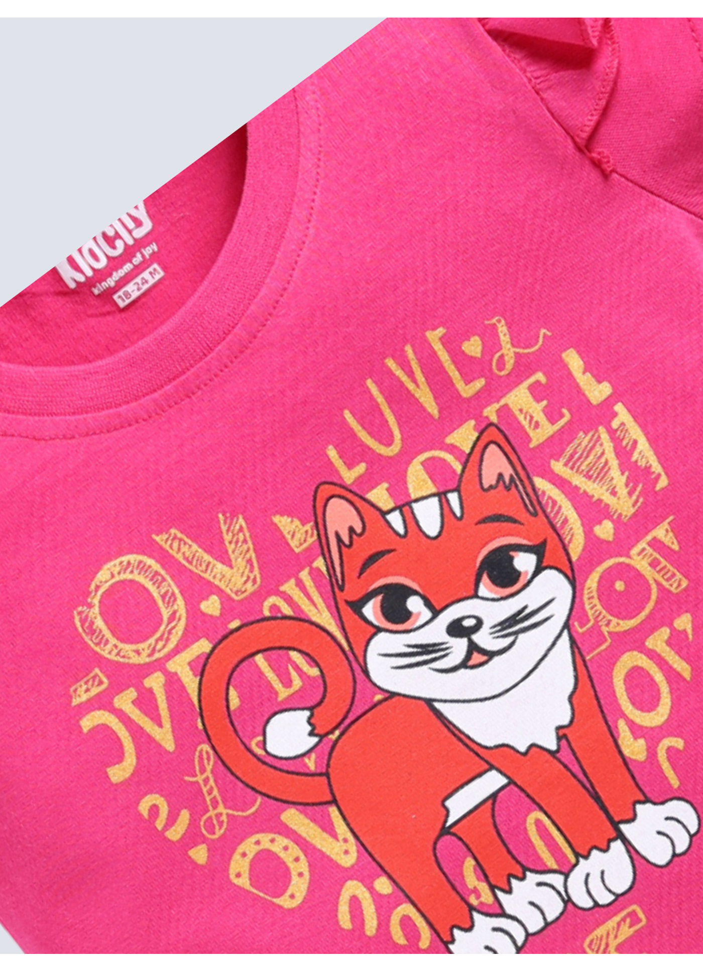 Girls Basic Placement Print 2pc Combo Set Top