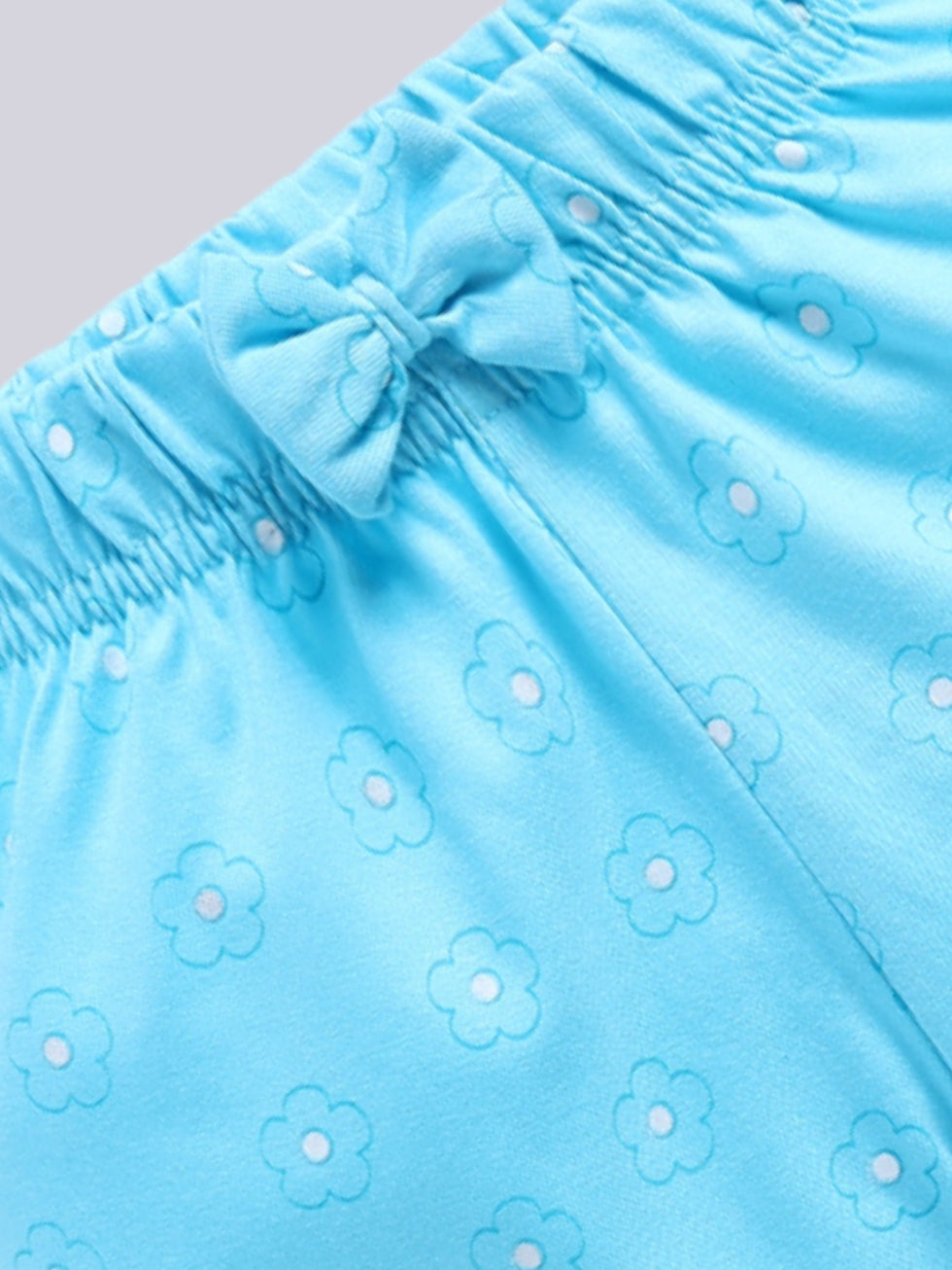 Aqua Blue Floral & Black Rainbow Print 2 Pc Shorts