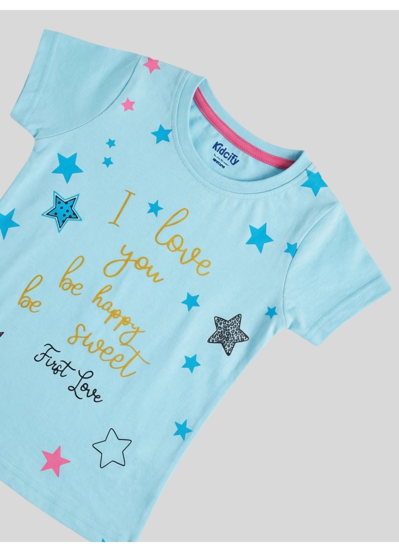 Be Happy Be Sweet Star Graphic Top.