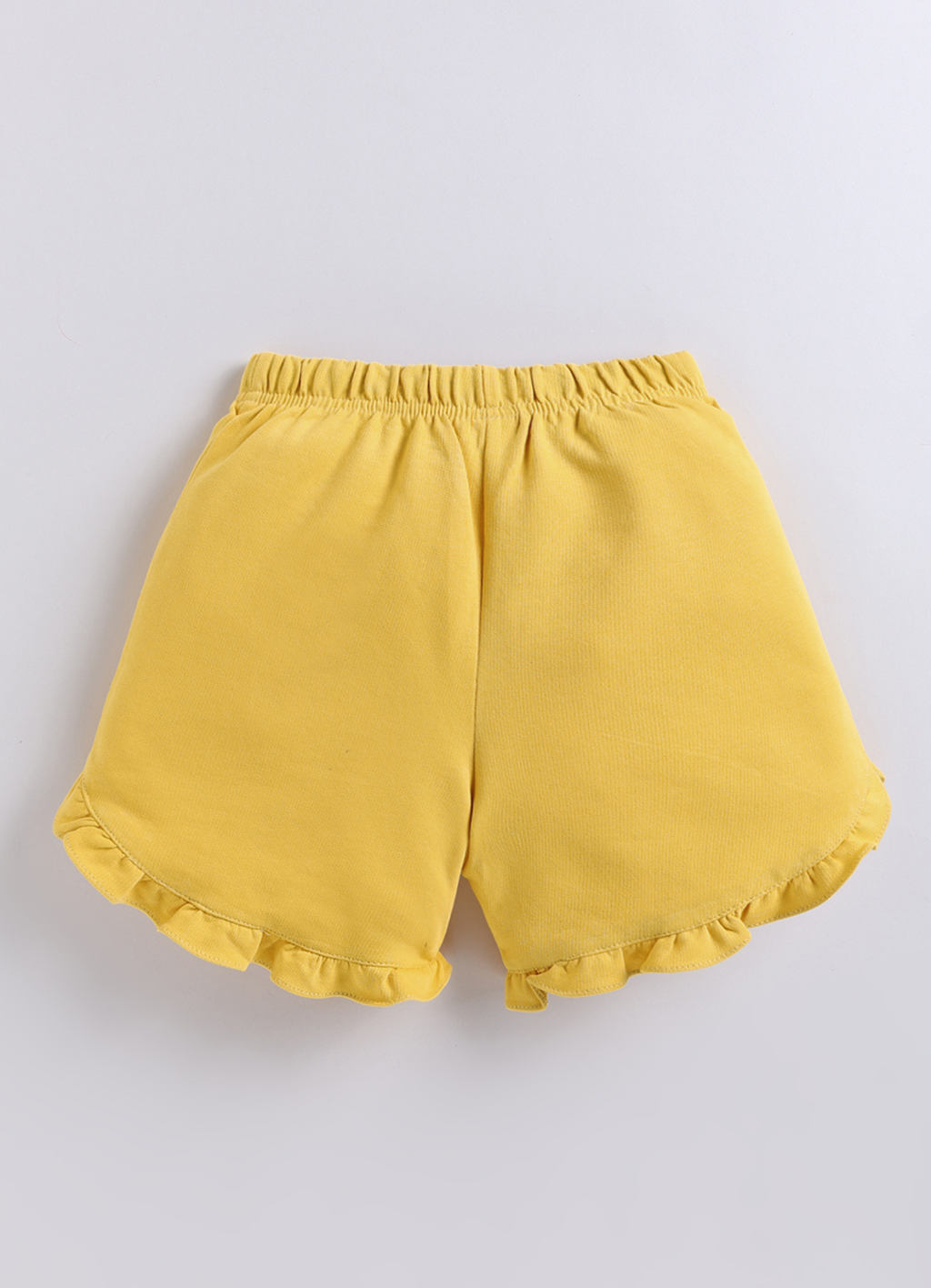 Girls Yellow "Bee You" Ruffle Hem Shorts