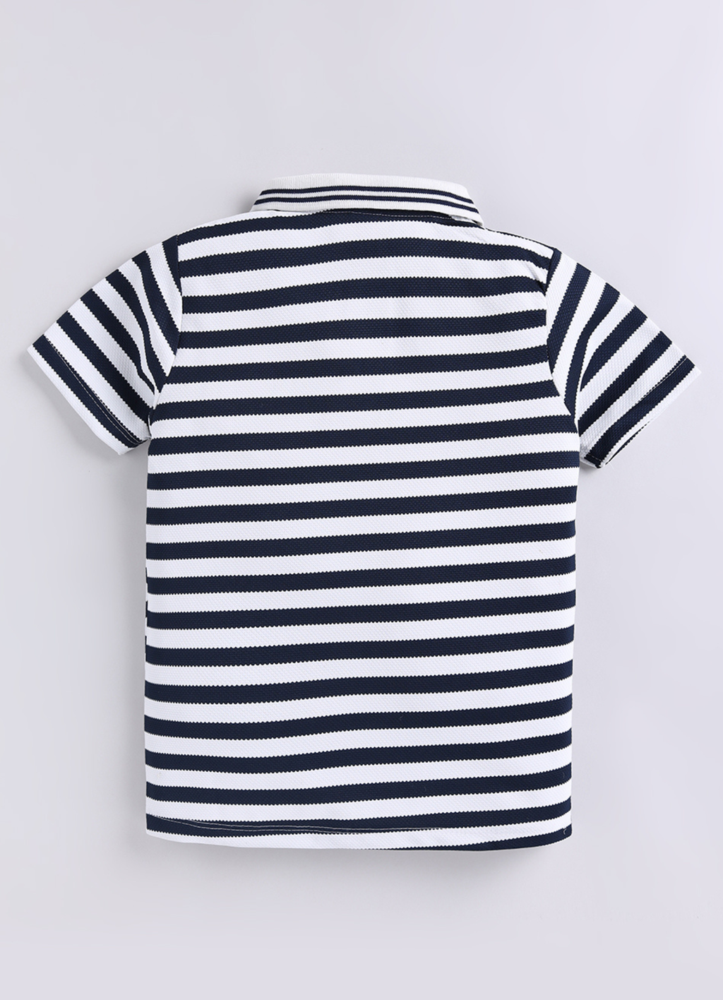 Kids Casual Striped Polo with "CREW" Badge