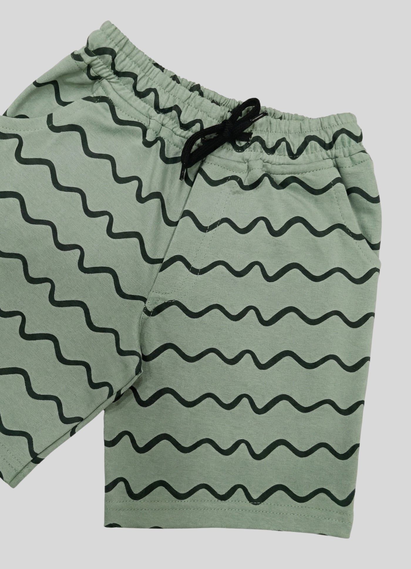 Sage Wavy Stripe Shorts