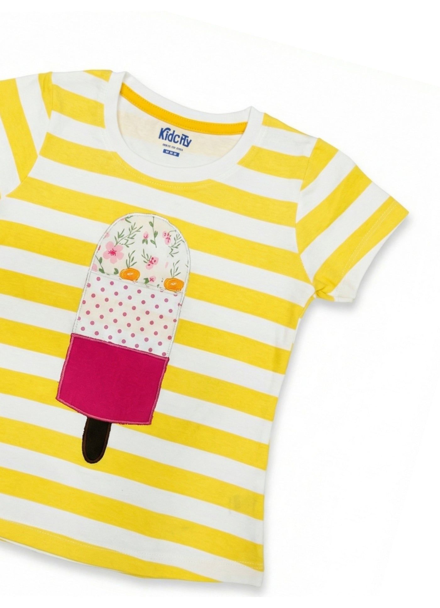 Yellow Striped Popsicle Patch Top.