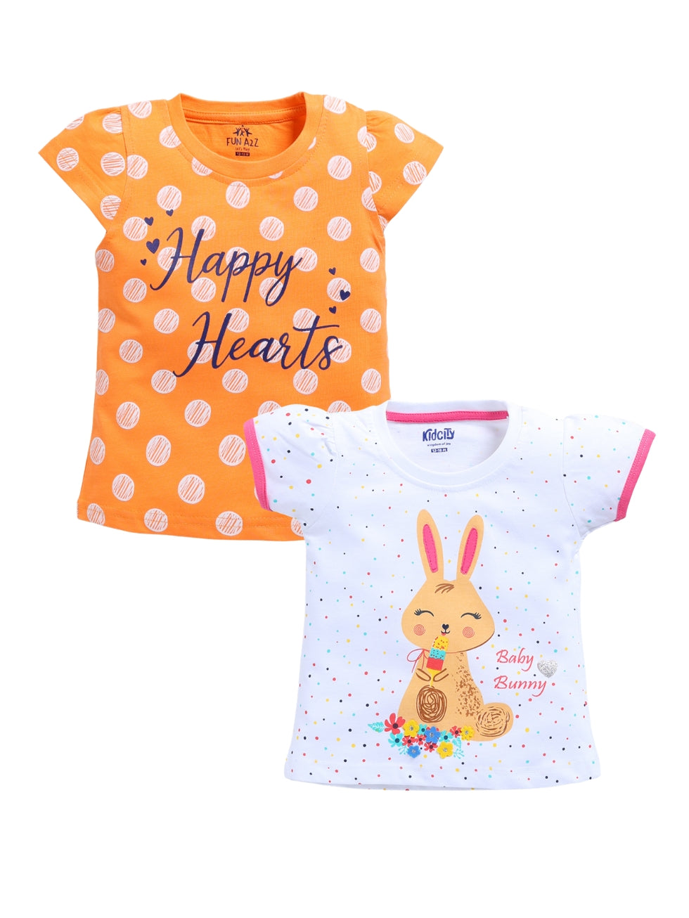 Bunny & Happy Hearts 2 Pc Printed Tops