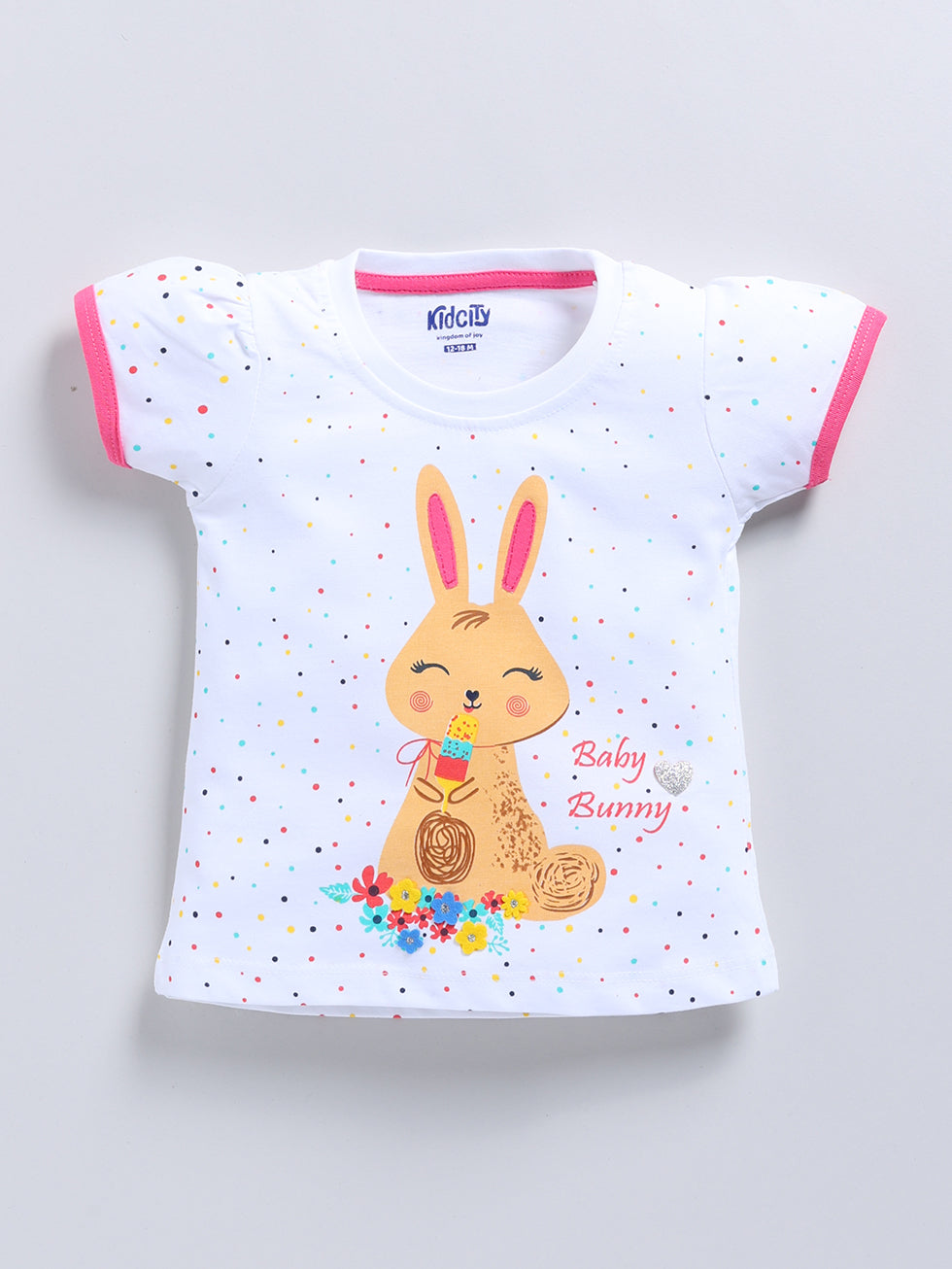 Bunny & Happy Hearts 2 Pc Printed Tops