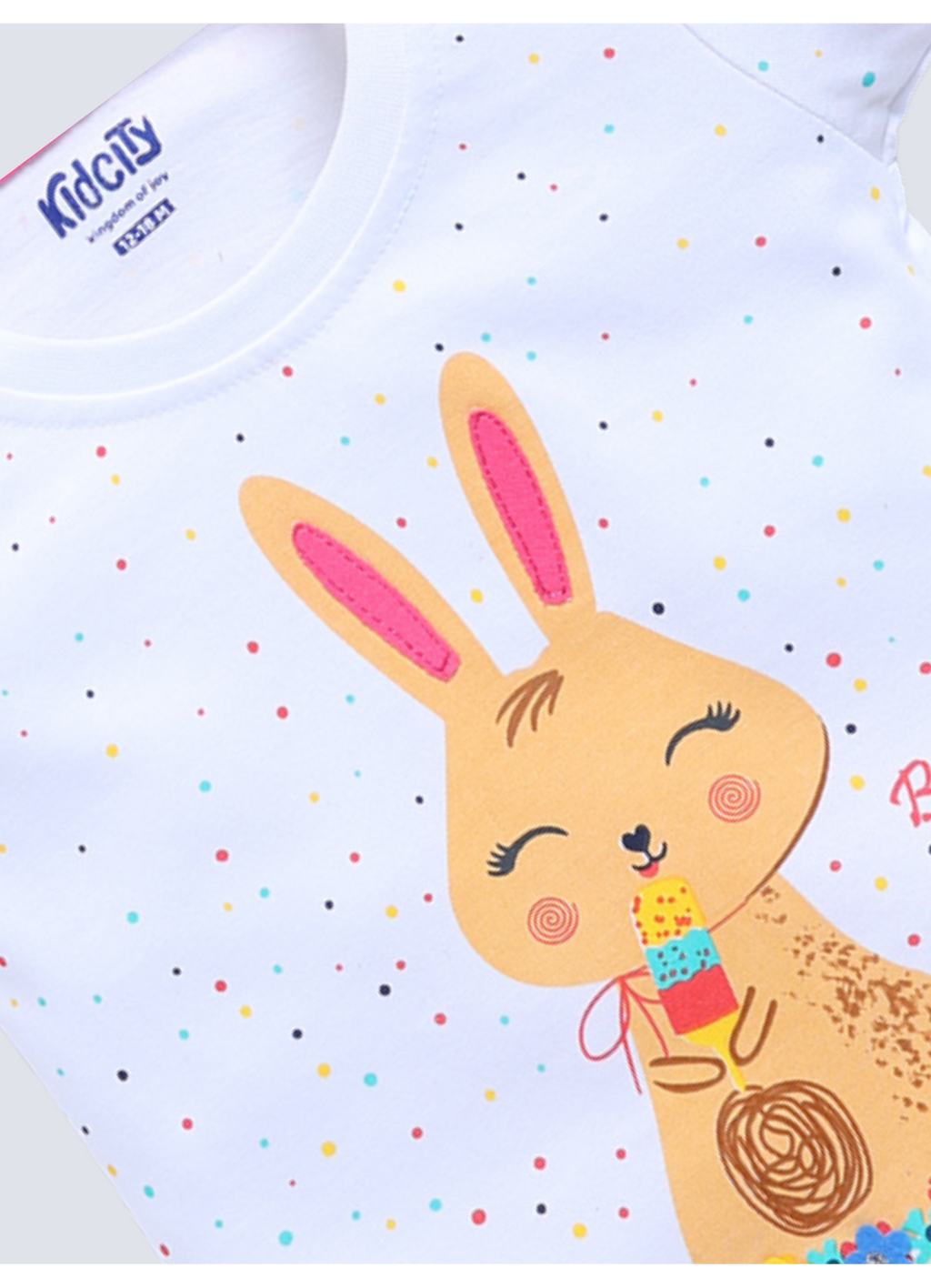 Bunny & Happy Hearts 2 Pc Printed Tops