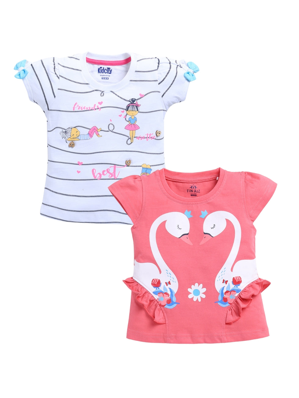 Swan & Friendship 2 Pc Printed Tops