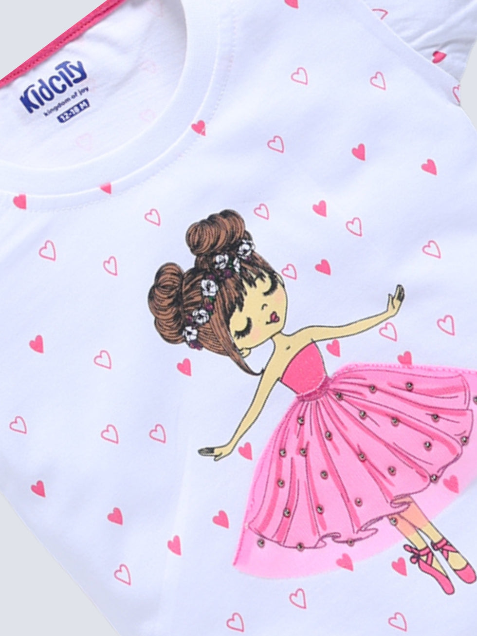 Girl's Fashion All Over Printed Tops Combo Set (Pack of 2)