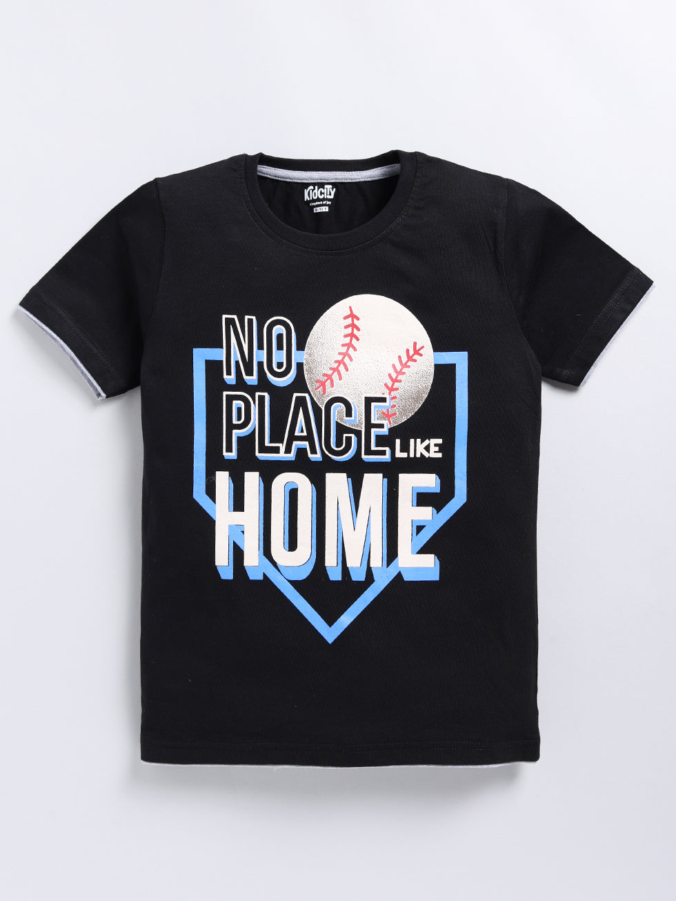 Baseball Print & Yellow Striped Graphic 2 Pc Printed