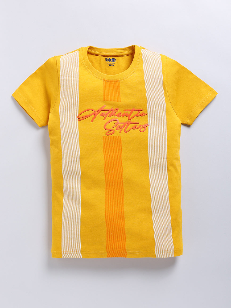 Baseball Print & Yellow Striped Graphic 2 Pc Printed