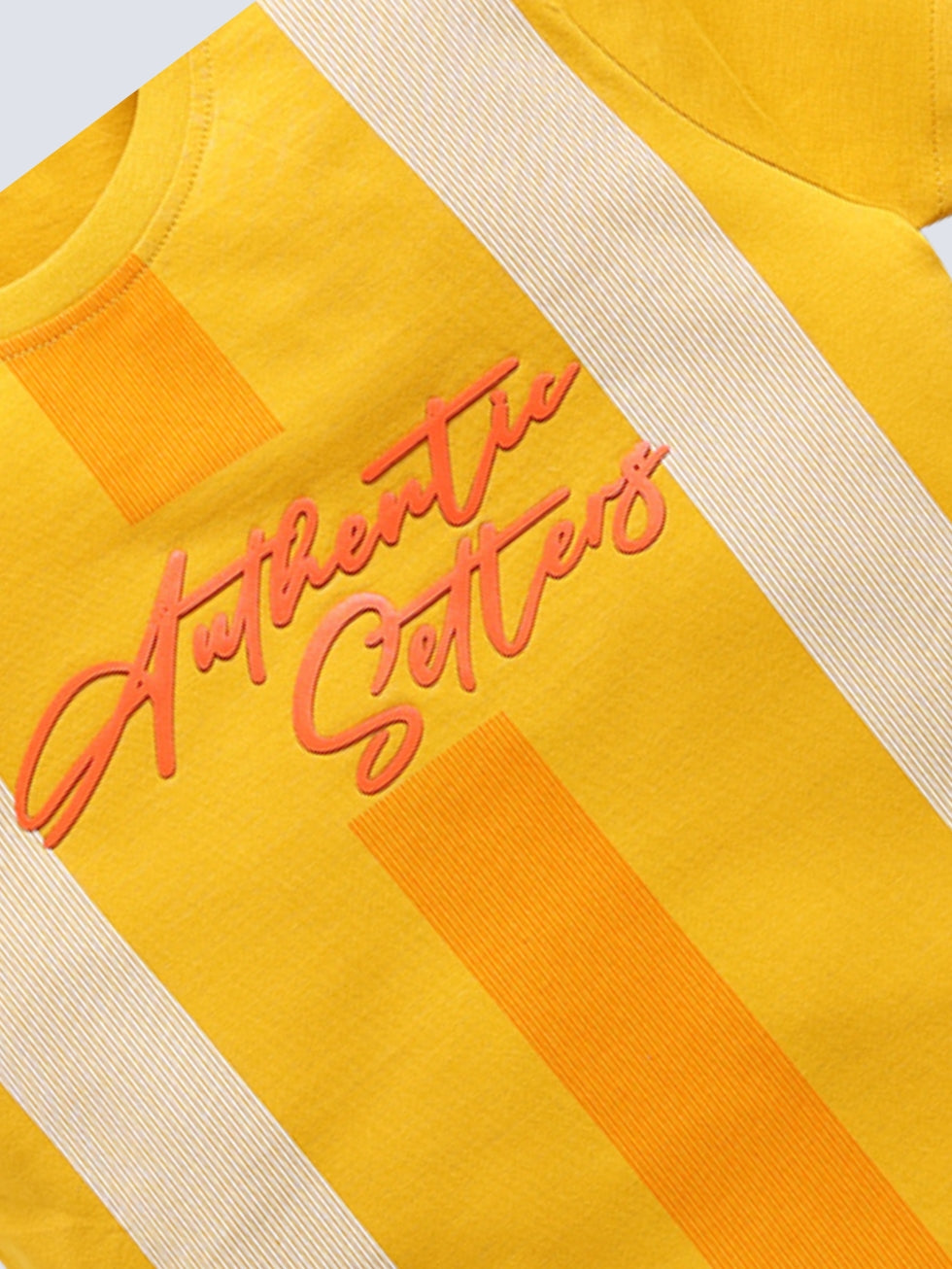 Baseball Print & Yellow Striped Graphic 2 Pc Printed