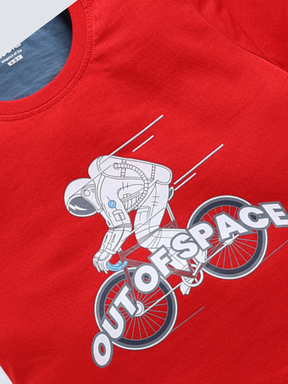 One Step Up Level Text and Astronaut Graphic 2 Pc Printed T-Shirts