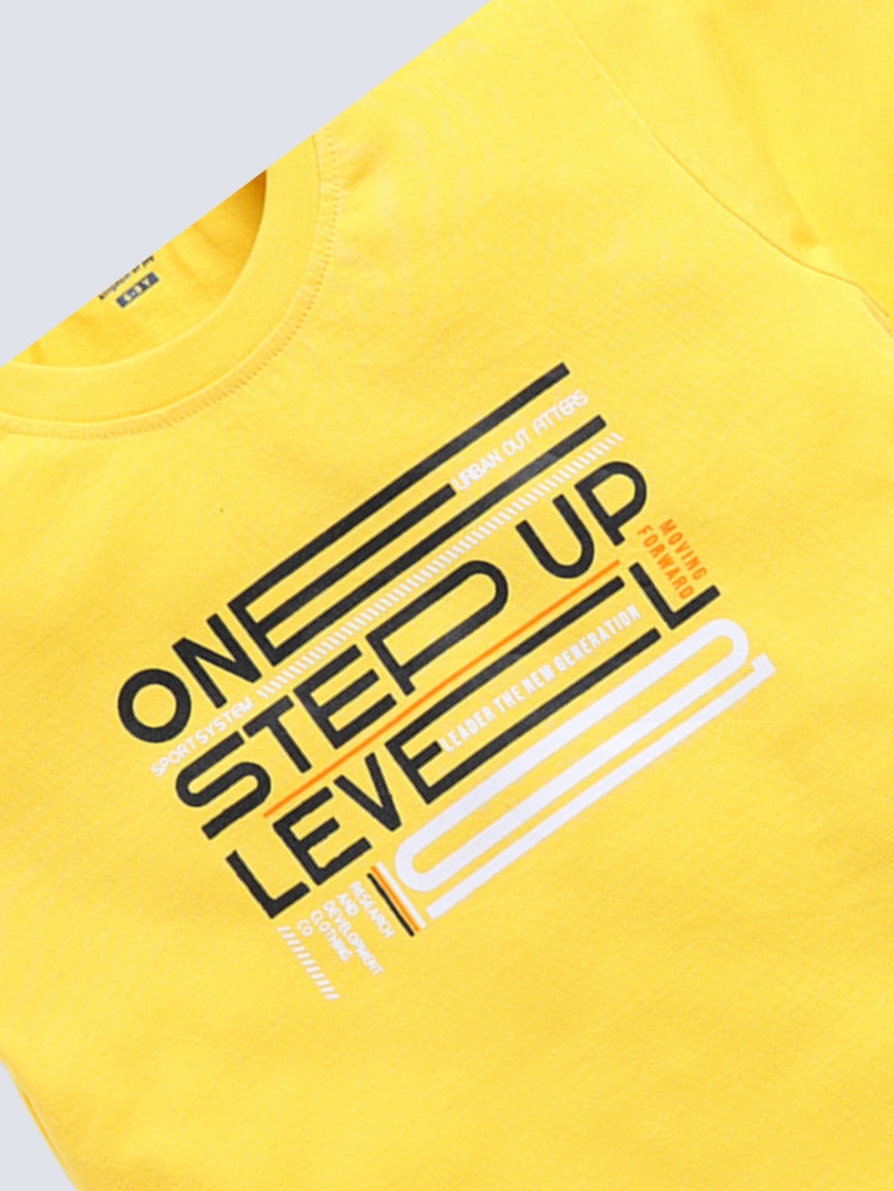 One Step Up Level Text and Astronaut Graphic 2 Pc Printed T-Shirts