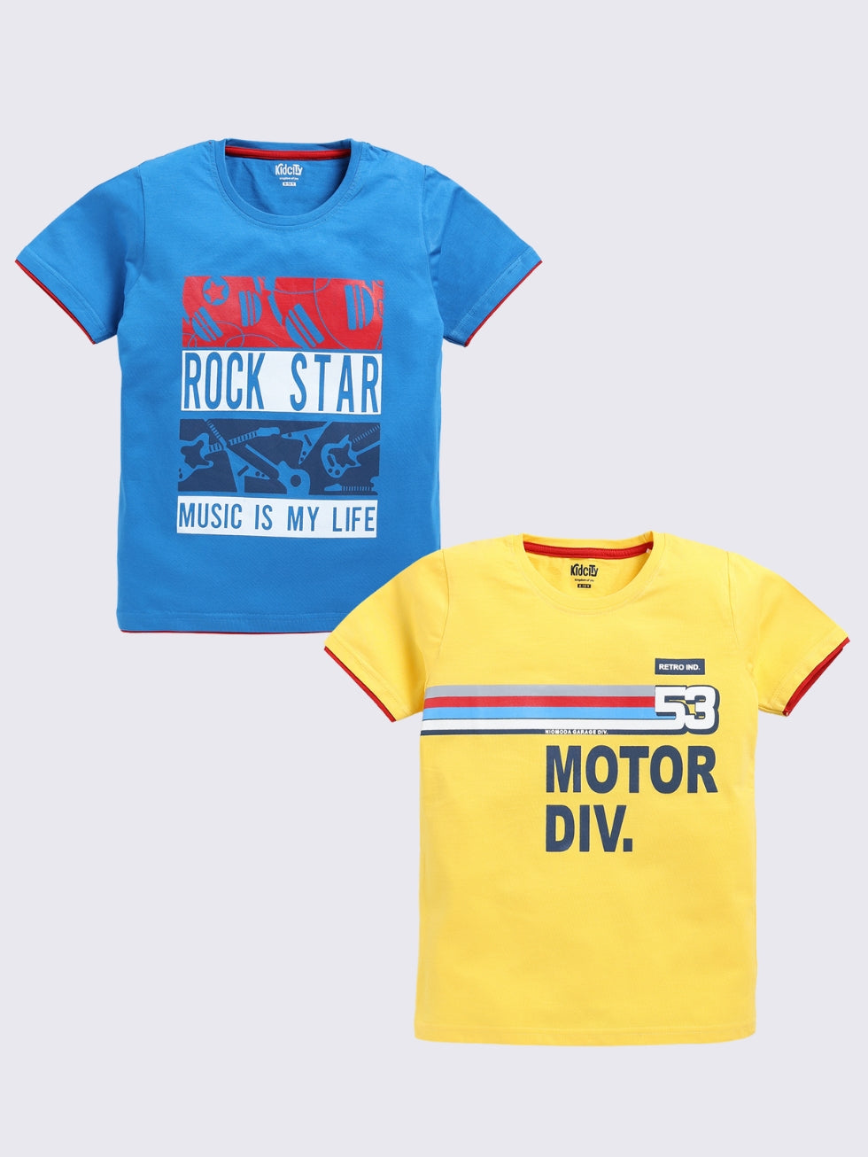 Motor Division 53 and Music & Racing Theme 2 Pc Printed T-Shirts