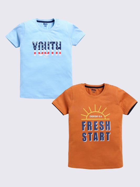 Fresh Start and Youth Text 2 Pc Printed T-Shirts