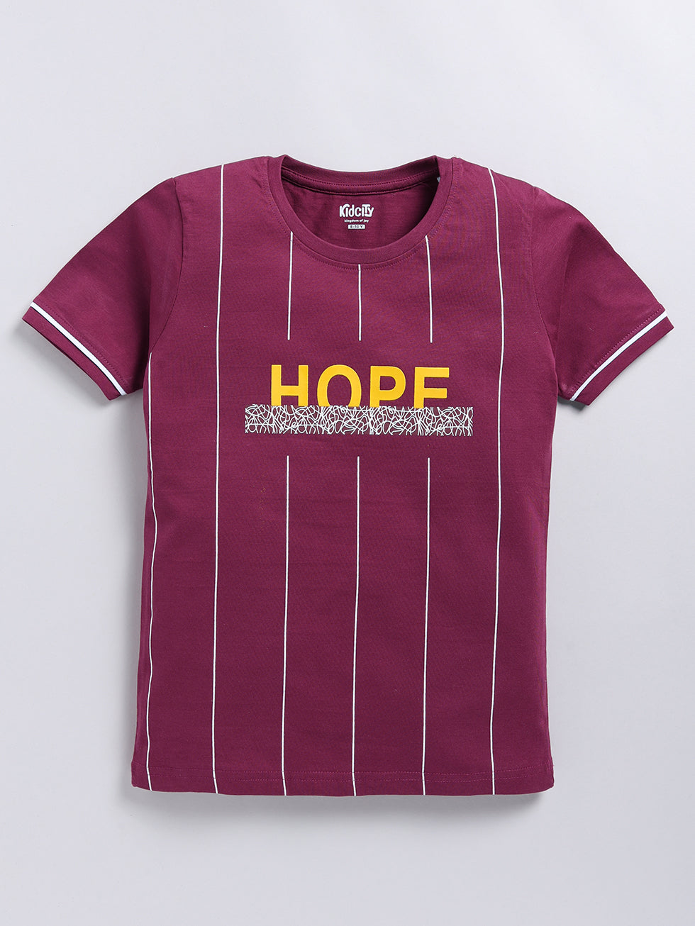 Hope Text Maroon & Mint Green Henley 2 Pc T-Shirts